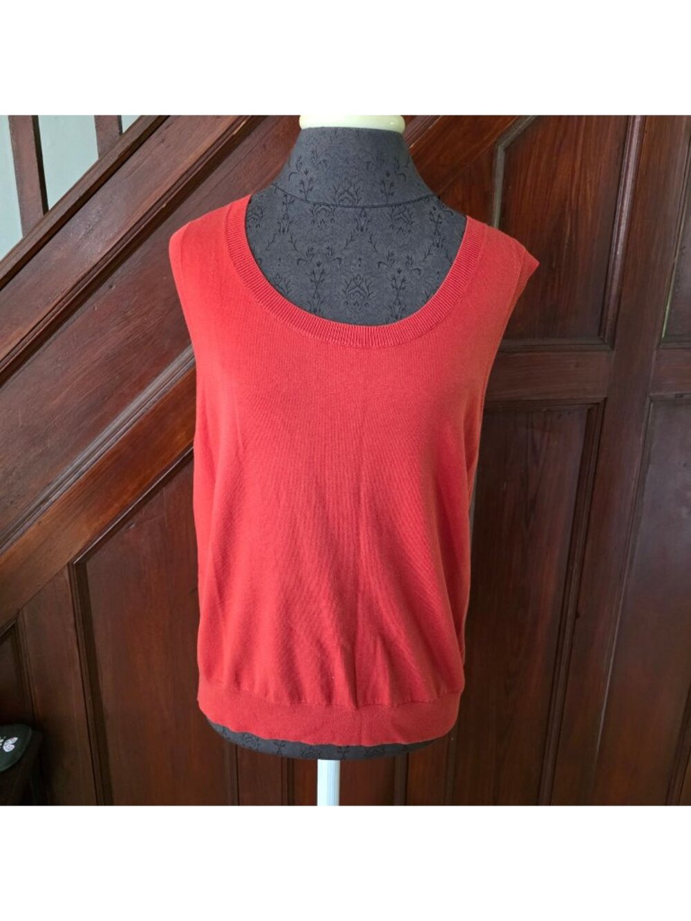 Talbots Womens Orange Sleeveless Sweater XL Pima Cotton New With Tags